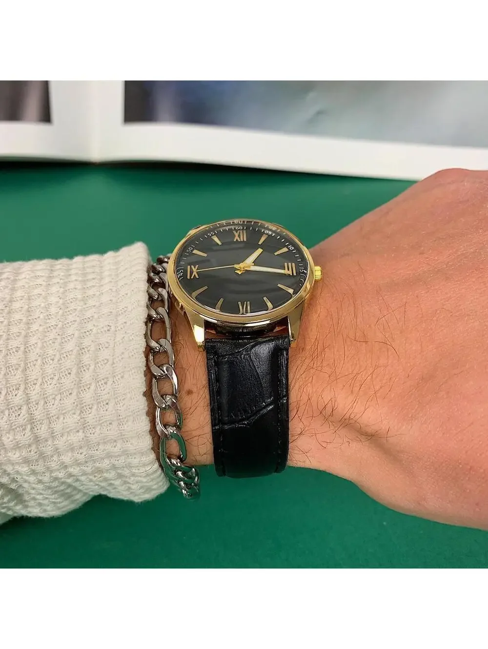 Minimalistic Black essential watch. 9 inches length. Is adjustable from 7-9